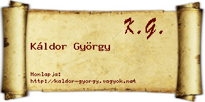 Káldor György névjegykártya