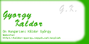 gyorgy kaldor business card