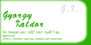 gyorgy kaldor business card